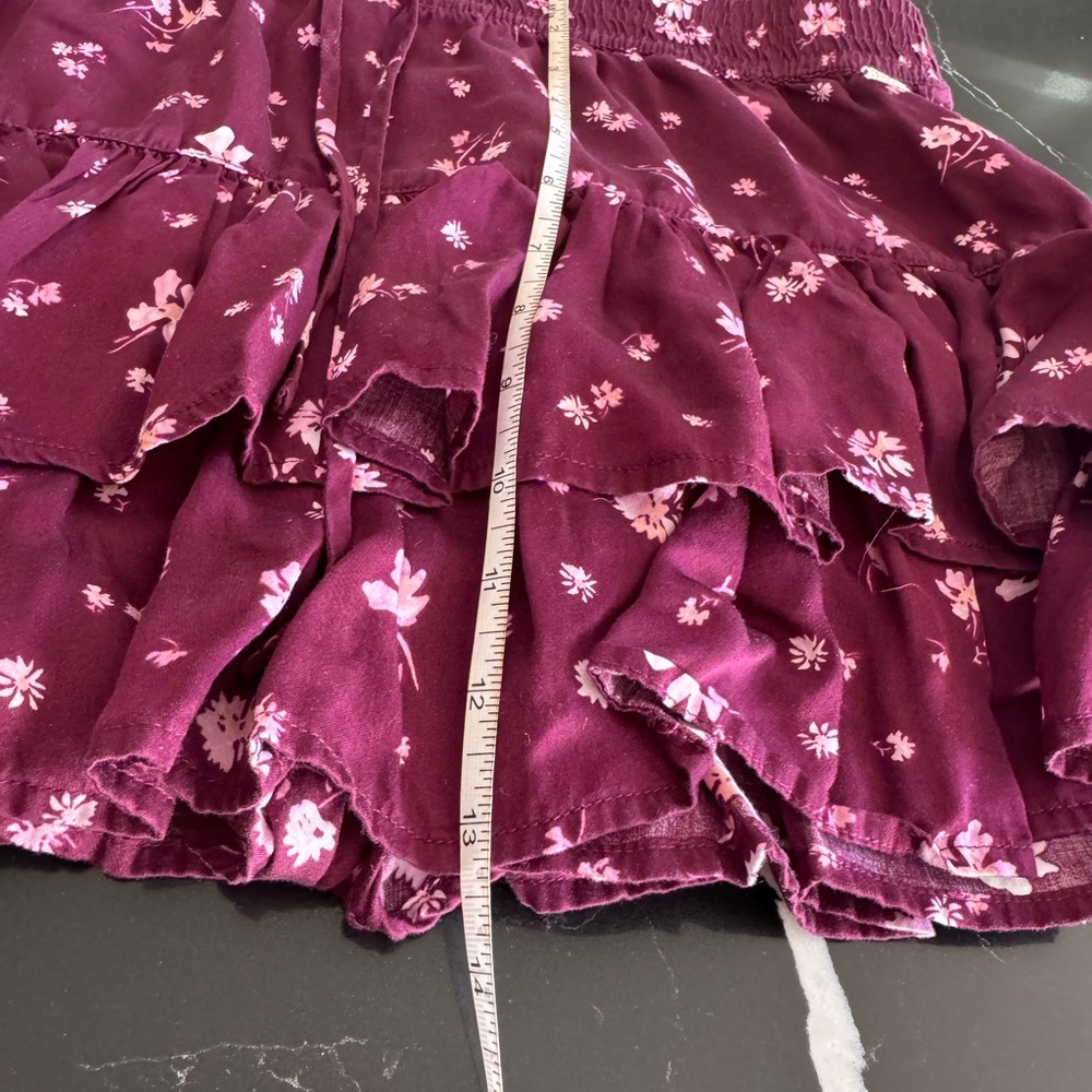 PINK Victoria's Secret Burgundy Floral Skirt - Picture 4 of 6